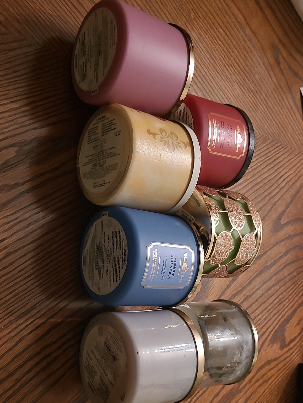 Decorative Empty Candle Jars — Pink, Yellow, Red, Blue, Green, White